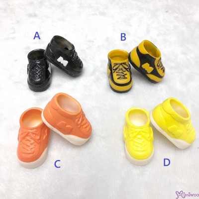 Monchhichi S Size Doll Shoes Plastic Sneaker Yellow XA57-D